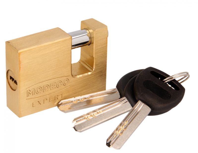 Kłódka Modeco Expert mosiężna 75 mm extra lock antywłamaniowa - blister - 1 szt.