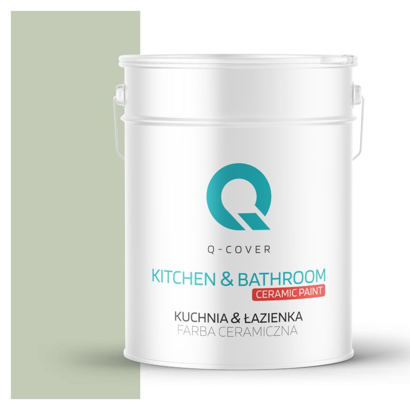 Farba Ceramiczna Kuchnia & Łazienka Q-Cover Zielony jasny H2157 Głęboki Mat 10L