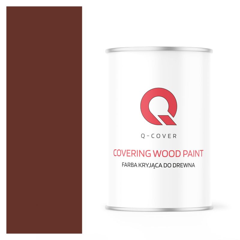 Farba Kryjąca do Drewna Q-Cover Brązowo-Czerwony RAL8012 Satyna 1L