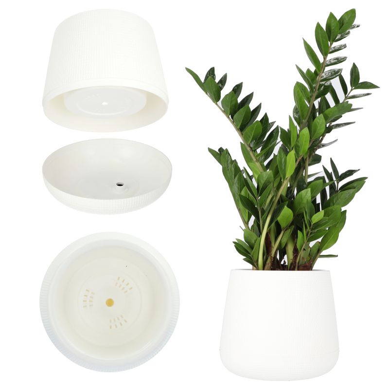 Doniczka KADAX Donica Na Kwiaty 23cm Osłonka Podstawka Korek Rośliny Biała 1 szt.