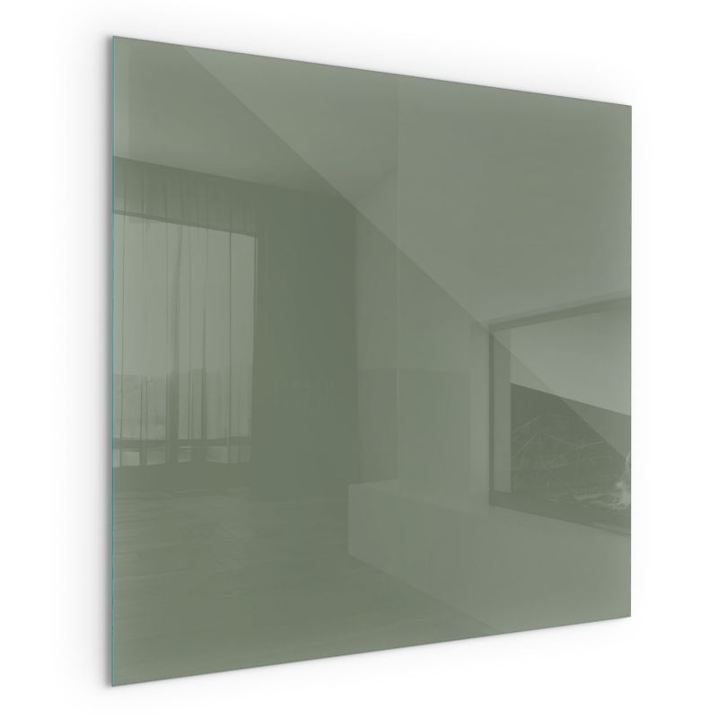 Szklana Podkładka Pod Kominek Kwadrat Wallfluent 50x50 cm Oliwkowy zielony 1 szt.