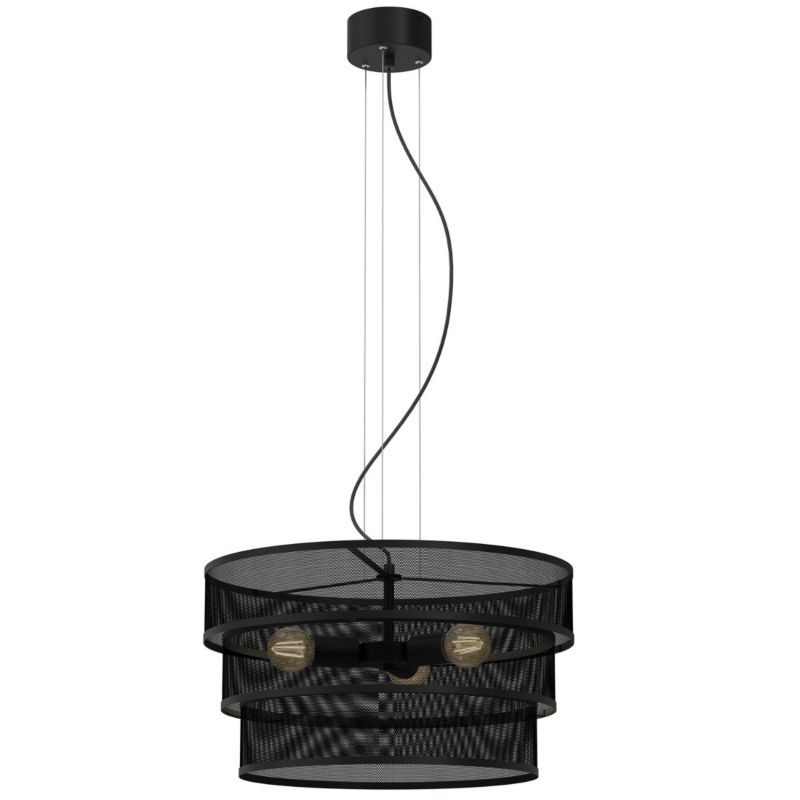 Lampa wisząca Luminex Glum czarny matowy wym: 130 x 55 x 55 cm 3xE27 x 15W 1 szt.