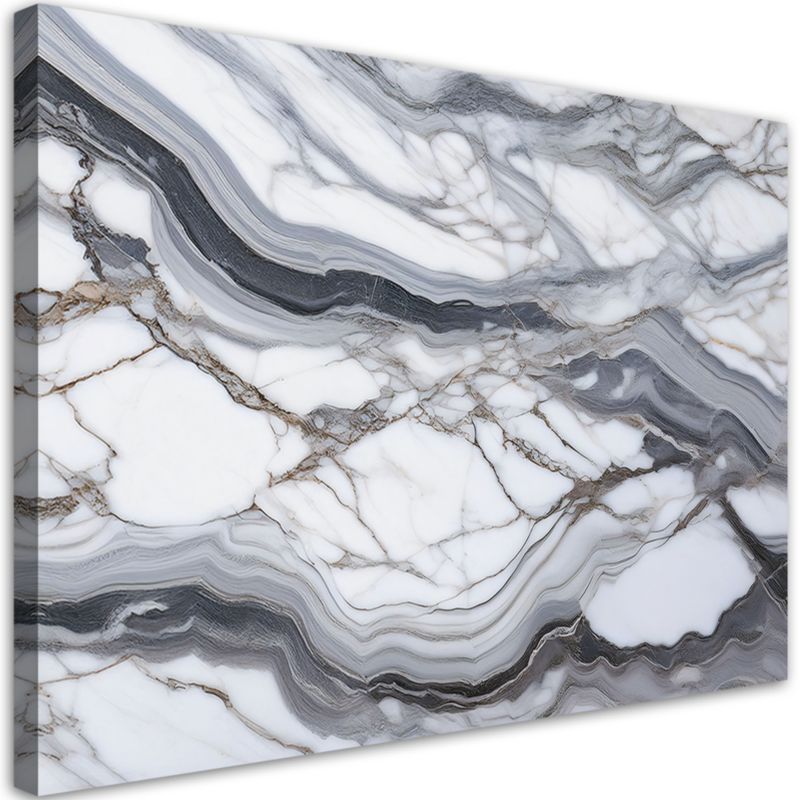 Obraz na płótnie Feeby Szary Biały Marmur Glamour Abstrakcja 60x40cm 1szt