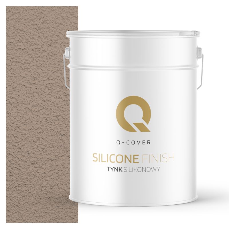 Tynk Silikonowy Elewacyjny Baranek 1.00mm Q-Cover Orzechowy jasny F534 15KG
