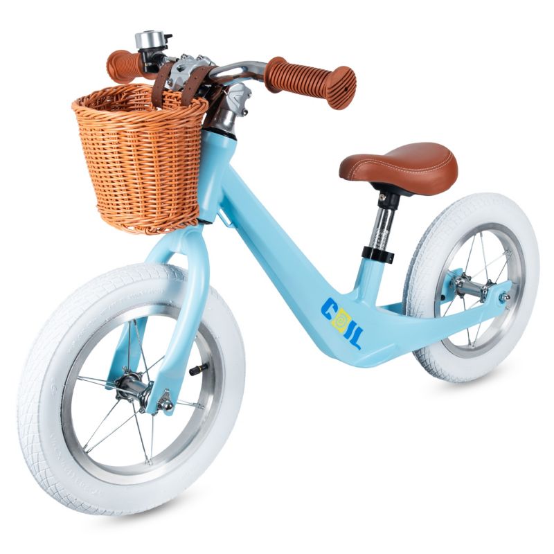 Rowerek biegowy COIL magnezowy lekki z koszyczkiem niebieski 1 szt..