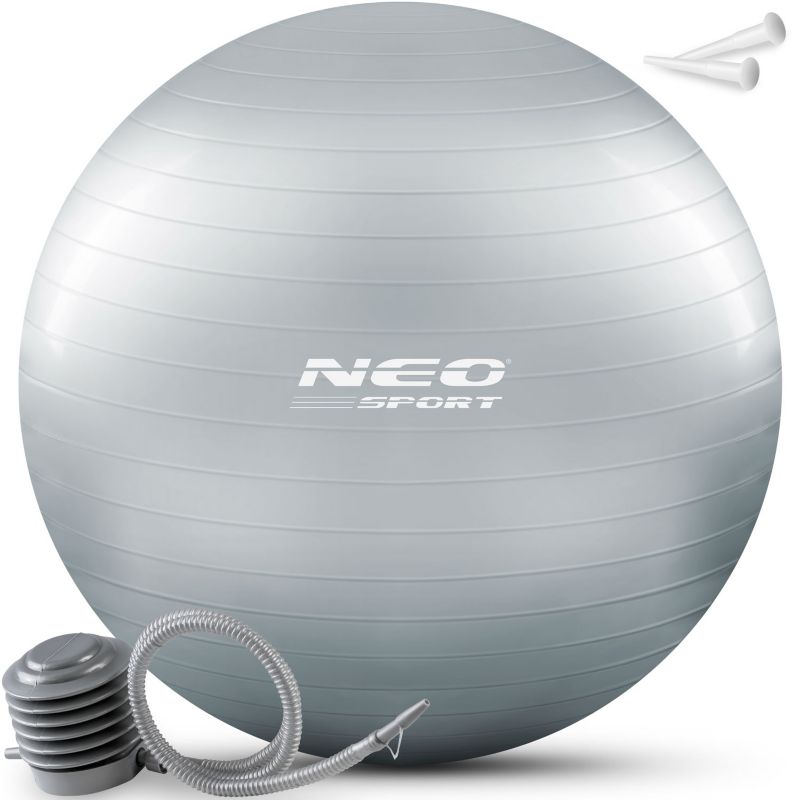 Piłka do aerobiku fitness Neo-sport 65cm srebrna 195100 1szt.