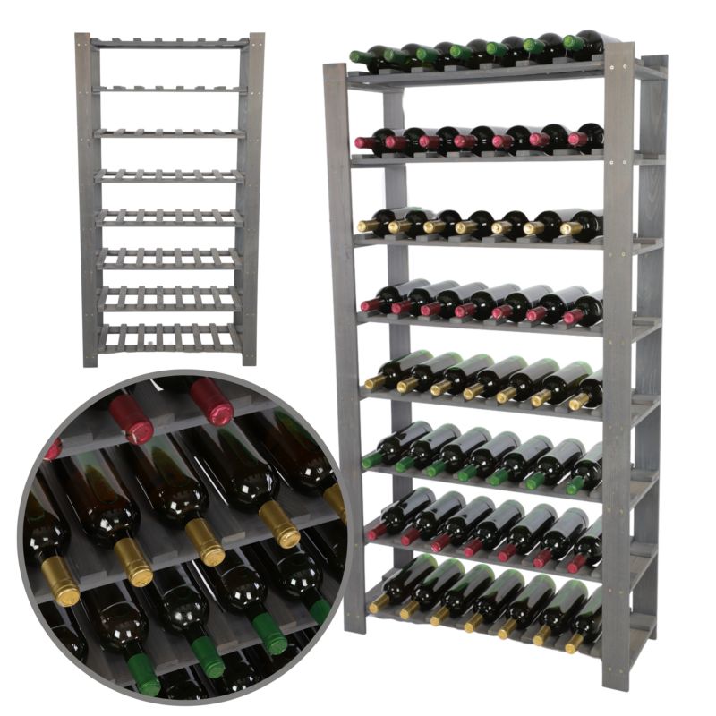 Stojak na wino drewniany MODO24 impregnacja szara 56 butelek 150x80x28 cm 1 szt.