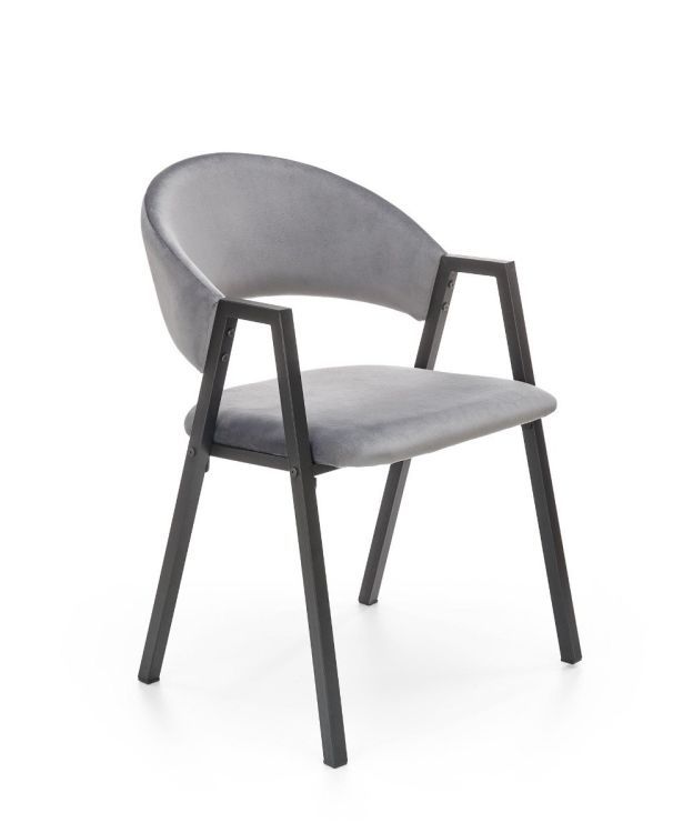 Krzesło Halmar tapicerowane K473 VELVET szare 1 szt