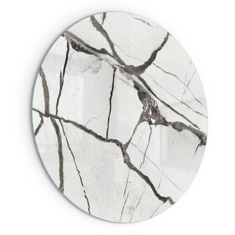 Szklana Podkładka Pod Kominek Okrąg Wallfluent Fi60 cm Marmurowe żyłki 1 szt.