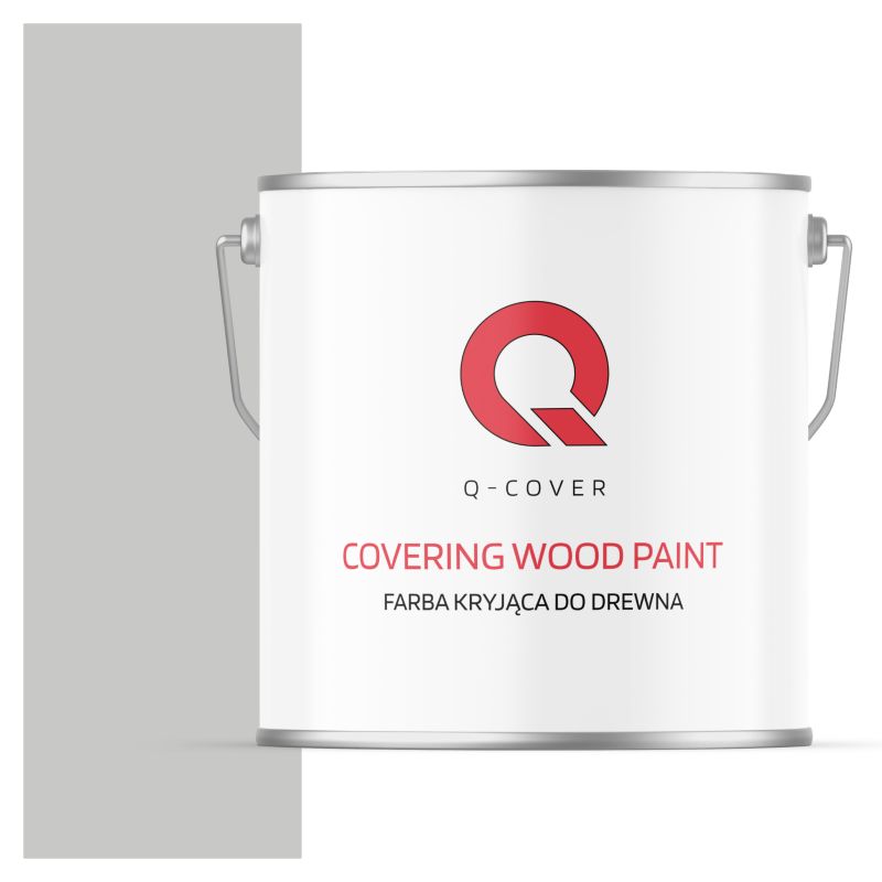 Farba Kryjąca do Drewna Q-Cover Szary Mleczny RAL7047 Mat 5L