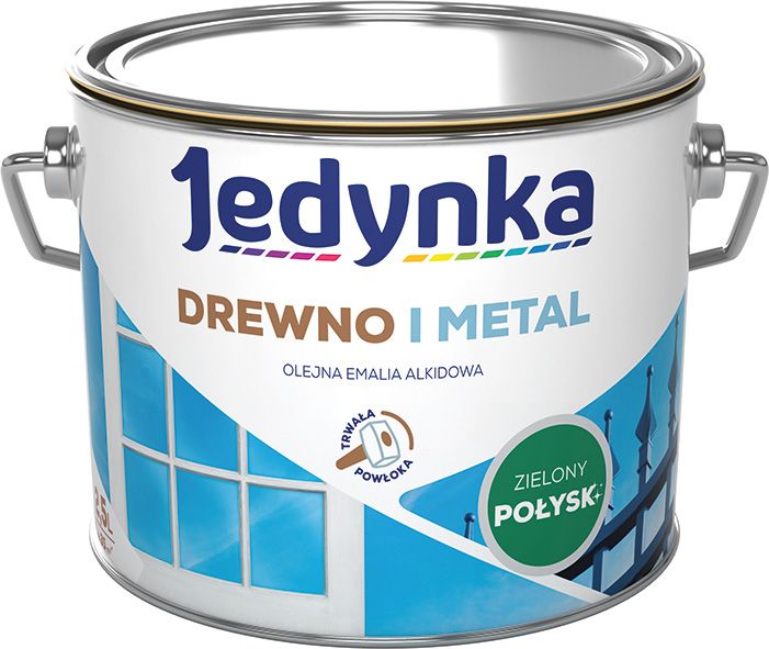 Emalia alkidowa Jedynka Drewno i Metal zielony połysk 2,5 l