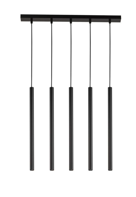 Lampa wisząca Sigma Lighting Sopel 4322 czarna tuby listwa 5xG9 x 3W 1 szt.