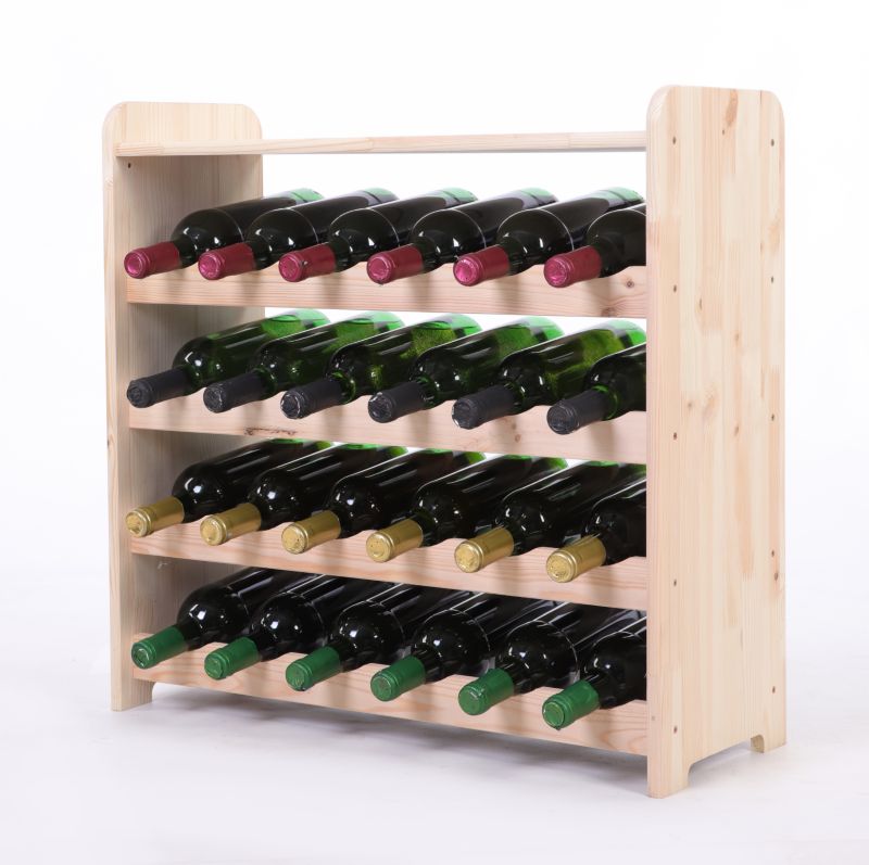 Stojak na wino MODO24 drewniany na 24 butelki 62 x 63 x 25 cm naturalny 1 szt.