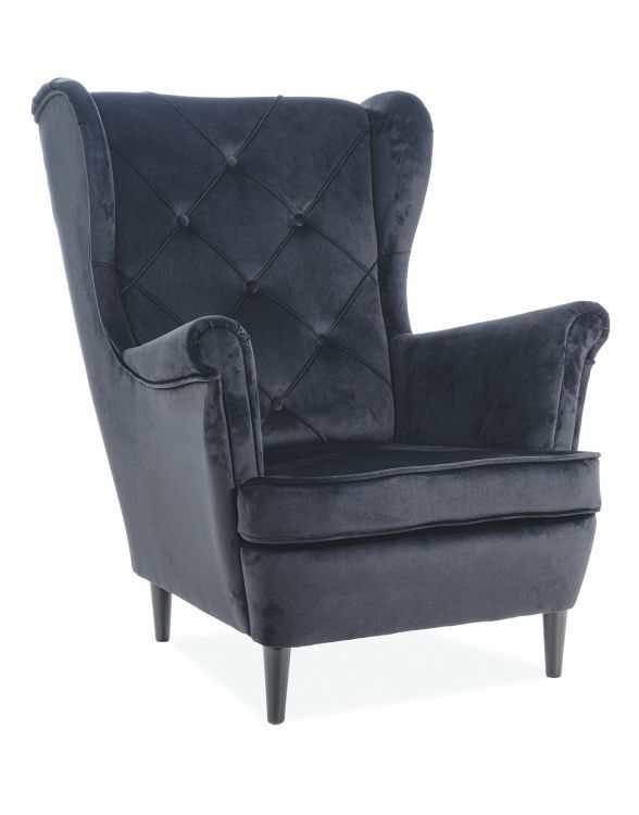 Fotel Signal uszak LADY VELVET czarny 1 szt