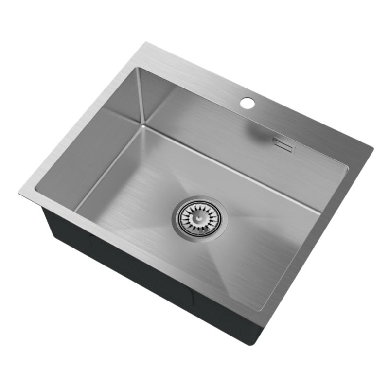 Zlewozmywak Stalowy Jednokomorowy Chrom Granitan Kuchenny Srebrny Silvo60 Syfon 1 kpl.