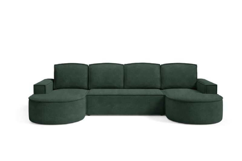 Narożnik w kształcie U Bettso FLOW z funkcją spania w tkaninie abriamo zielony 1szt.