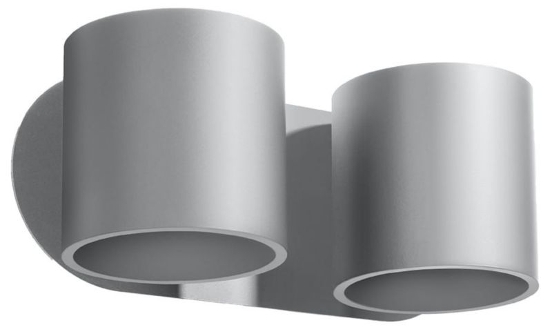 Kinkiet ścienny Sollux Lighting Orbis szary 2 x G9 x 40W IP20 wym: 12 x 28 x 28 cm - 1 szt.