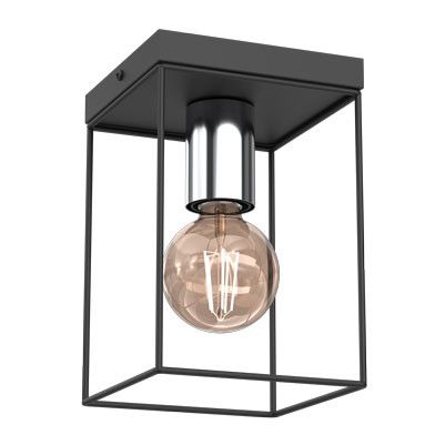 Lampa sufitowa wisząca Luminex Homen 1148 czarny mat-chromowana nowoczesna 1xE27 x 15W 1 szt.