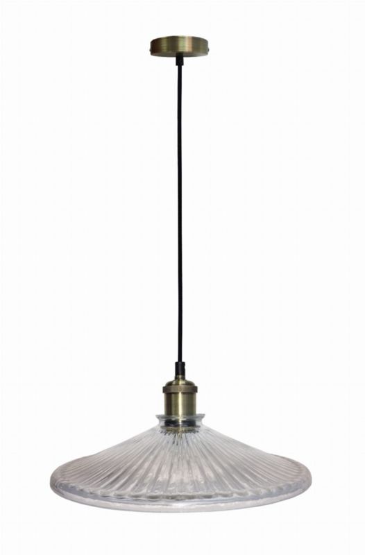 Lampa sufitowa wisząca Candellux Chester mosiądz-przezroczysty wym: 90 x 30 x 30 cm 1xE27 x 40W 1 szt.