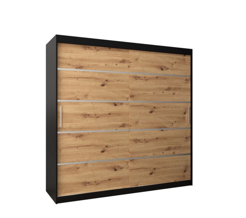 Szafa przesuwna Garderoba Abiks Verona 1 200 czarny + artisan 1 szt.