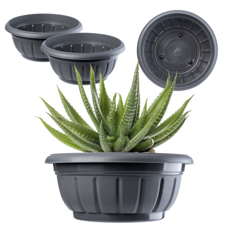 Doniczka KADAX Donica misa Ogrodowa Grafit 30cm 2szt