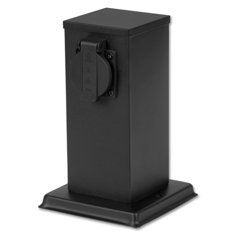 Słupek ogrodowy elektryczny MasterLED Ontario 20cm 2 gniazda IP44 czarny 1 szt.