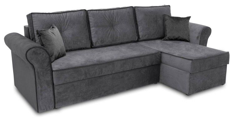 Narożnik rozkładany z pojemnikiem Bonni Trevor Szary 1 szt.