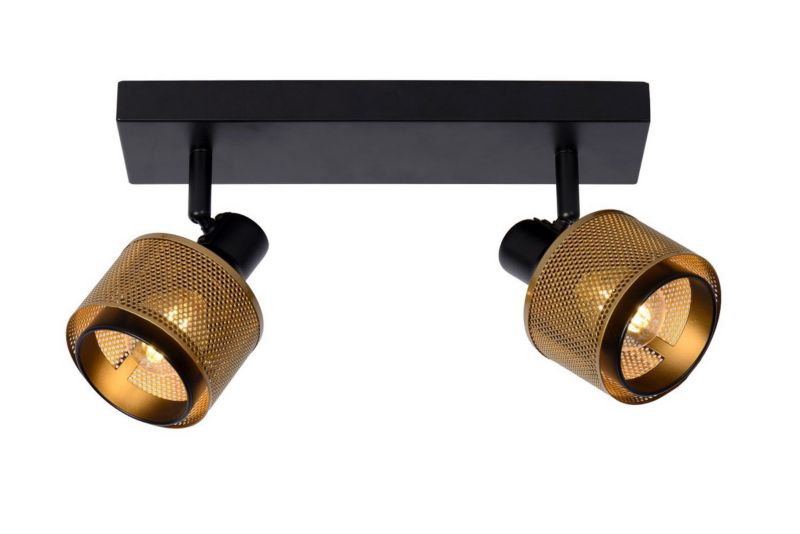 Lampa sufitowa wisząca Lucide Rafa czarna industrialna 2xE14 x 40W 1 szt.