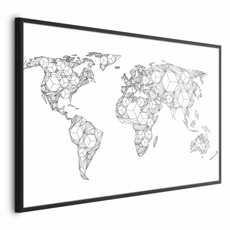 Plakat Artgeist Geometryczna mapa 60x40 cm z ramą czarną 1 szt