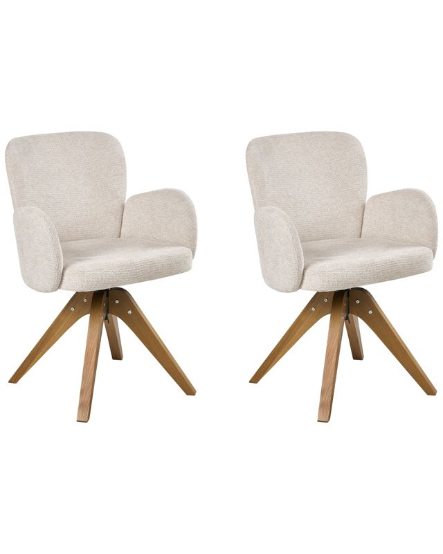 Zestaw 2 krzeseł do jadalni Obrotowy Jean Jasnobeżowy 1 par.