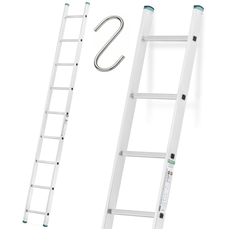Drabiny drabina aluminiowa przystawna ALOSS mocna TUV 1x9 - 2,56m 1 szt