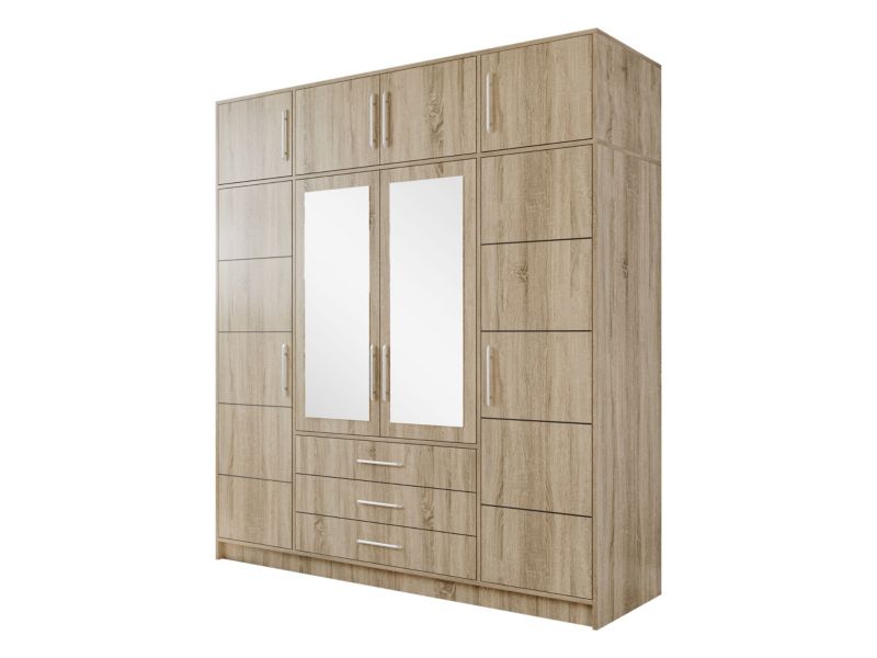 Szafa z lustrem MIRJAN 24 Bali D4 + nadstawka dąb sonoma 1 szt.