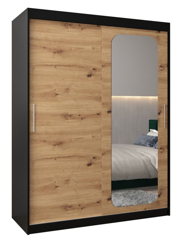 Szafa przesuwna Garderoba Abiks PROMO T2 150 czarny/artisan 1 szt.