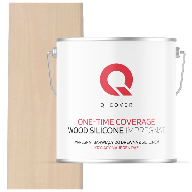 Impregnat Barwiący do Drewna z Silikonem Kryjący na Jeden Raz Q-Cover Beżowy jasny H4164 5L