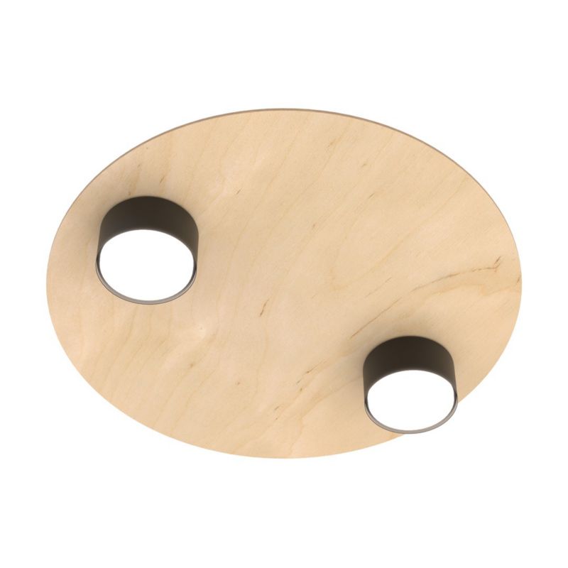 Lampa Sufitowa Emibig Pixo 2 Czarny sklejka reflektor plafon - 1szt.