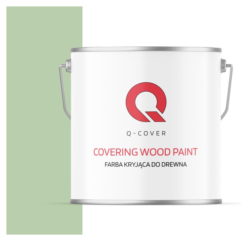Farba Kryjąca do Drewna Q-Cover Zielony Pastelowy RAL6019 Wysoki Połysk 5L