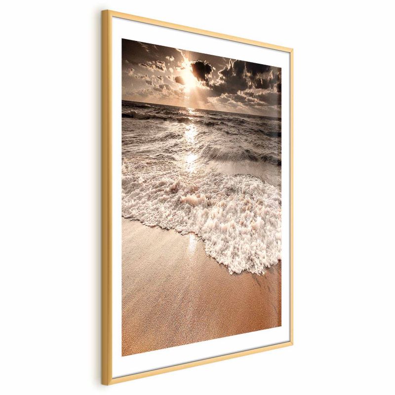 Plakat Artgeist Przestrzeń fal 60x90 cm z ramą złotą 1 szt