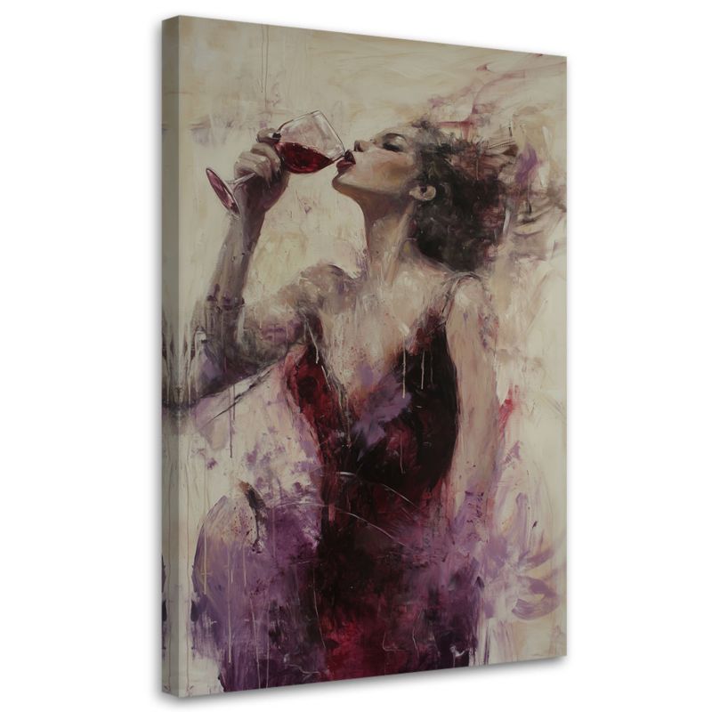 Obraz nowoczesny Feeby Kobieta Wino Abstrakcja 80x120cm 1szt