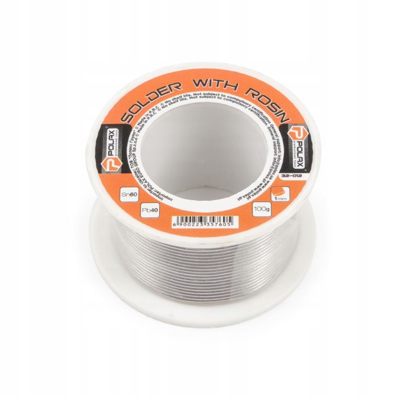 Cyna do lutowania Polax spoiwo lutownicze 1mm 100g z kalafonią 1 szt.