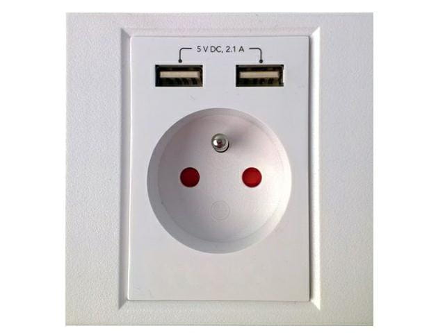 LANBERG gniazdo podtynkowe +2xUSB białe 2x2,1A z25715 - Henryx24