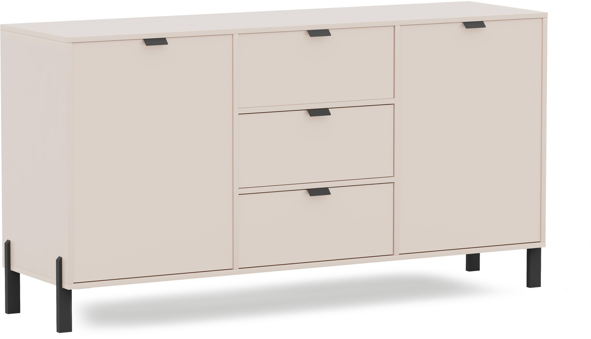 Duża komoda 160 cm z szufladami do salonu beż piaskowy CALISSA