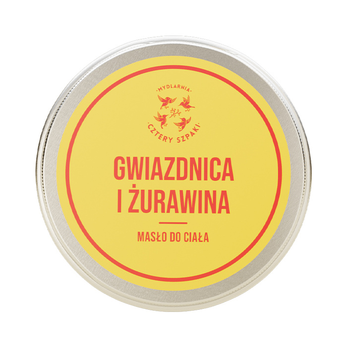 4 Szpaki Gwiazdnica i Żurawina - masło do ciała, 150 ml
