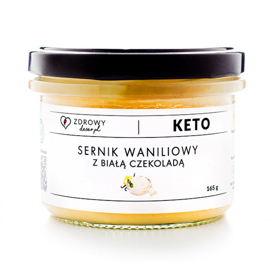 Keto sernik waniliowy z białą czekoladą bez cukru, bez glutenu i laktozy (165g)