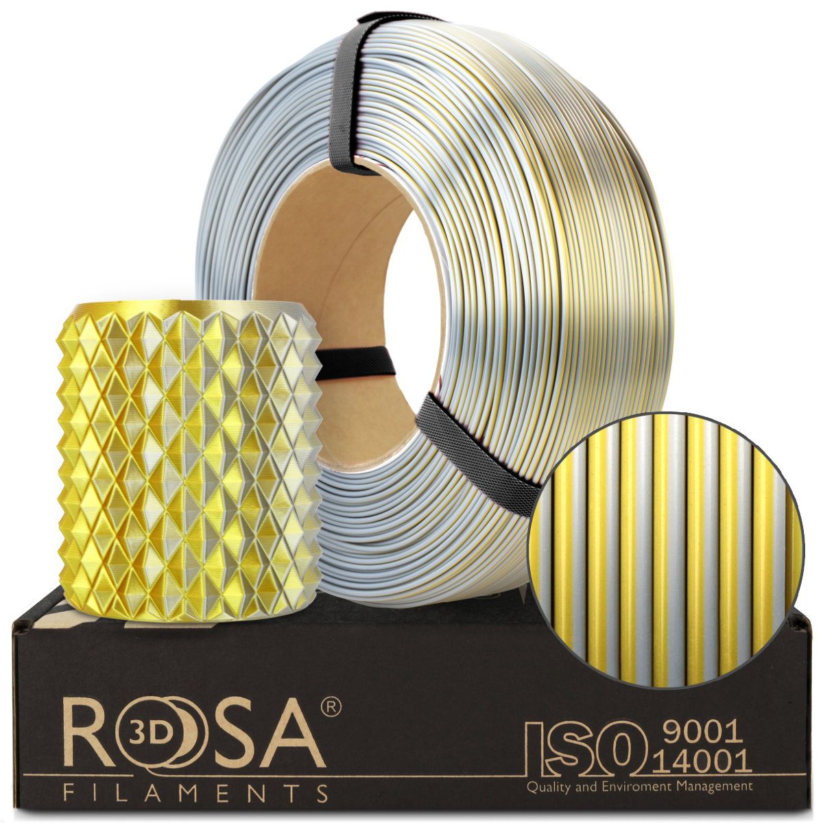 Filament 3D ReFill PLA Magic Silk Gold-Silver