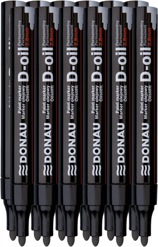 12x Marker olejowy Donau, D-Oil, okrągła, 2.8 mm, czarny
