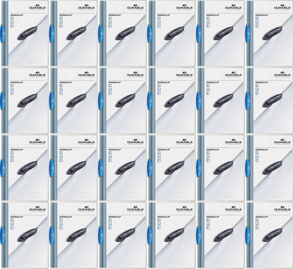 24x Skoroszyt plastikowy Durable Swingclip z klipsem, A4, do 30 kartek, niebieski