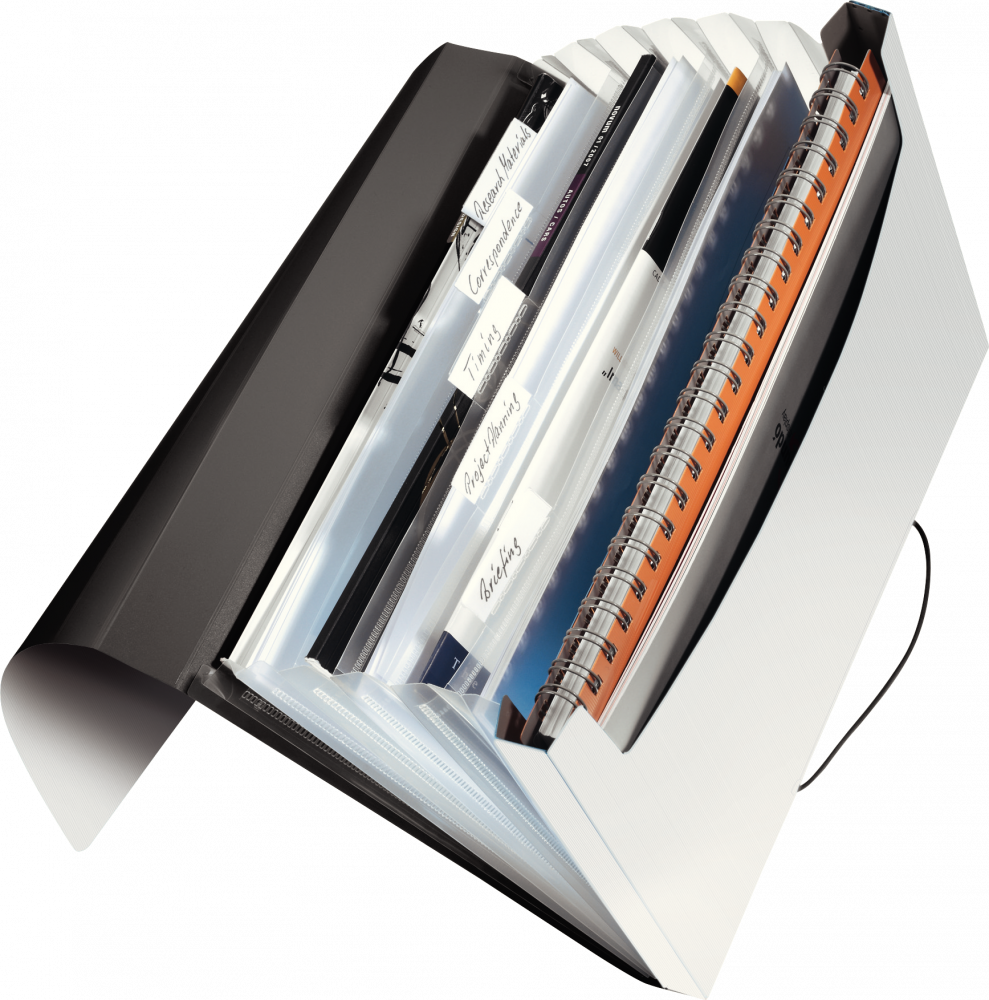 Teczka z przegródkami Leitz Solid, A4, 6 przegródek, biały