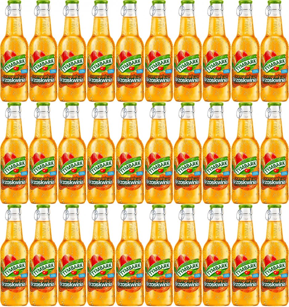 96x Napój pomarańcza-brzoskwinia Tymbark, butelka szklana, 0.25l
