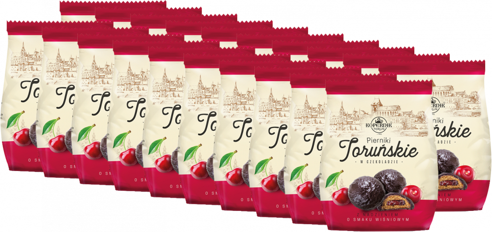 20x Pierniki Nadziewane Kopernik Toruńskie, o smaku wiśniowym w czekoladzie deserowej, 150g