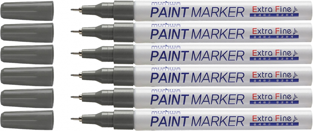 6x Marker olejowy MunHwa Extra Fine, 1mm, srebrny